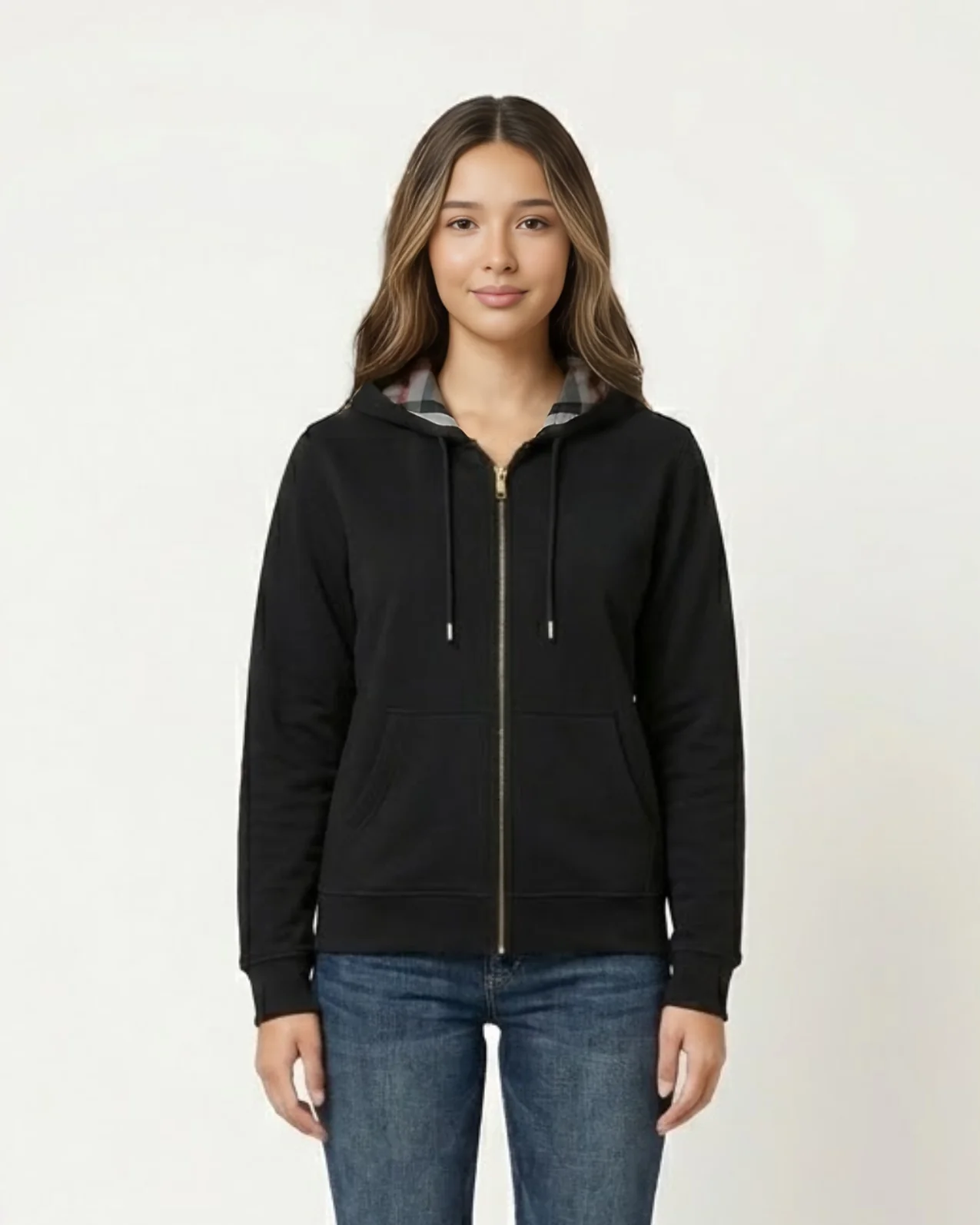 Checked Zip Hoodie - Image 4