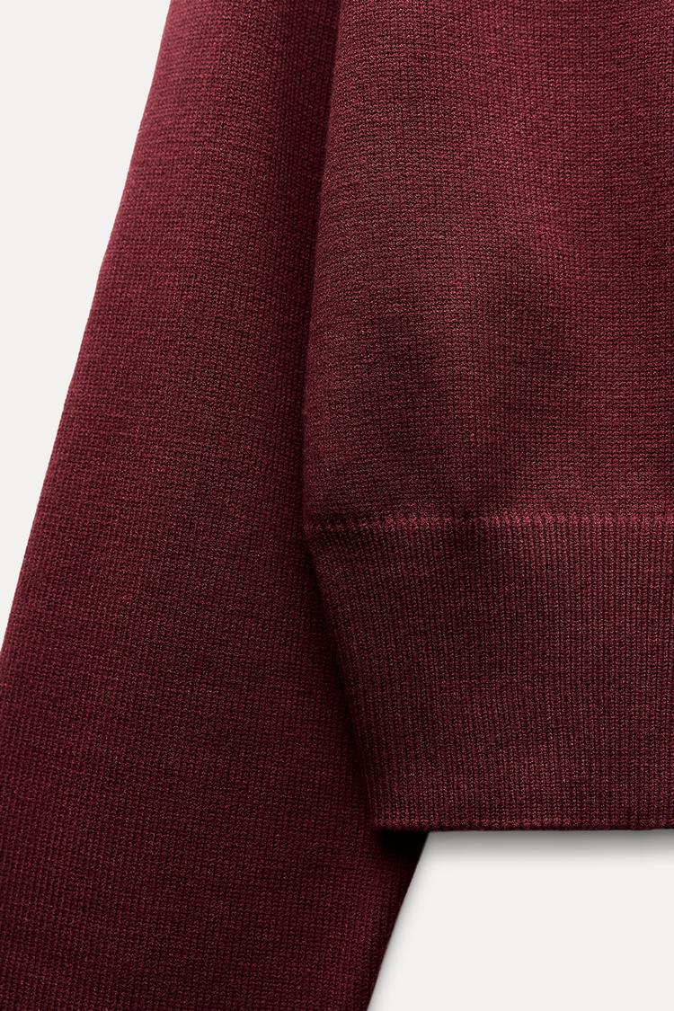 Cropped Knit Sweater with Wide Sleeves - Image 3