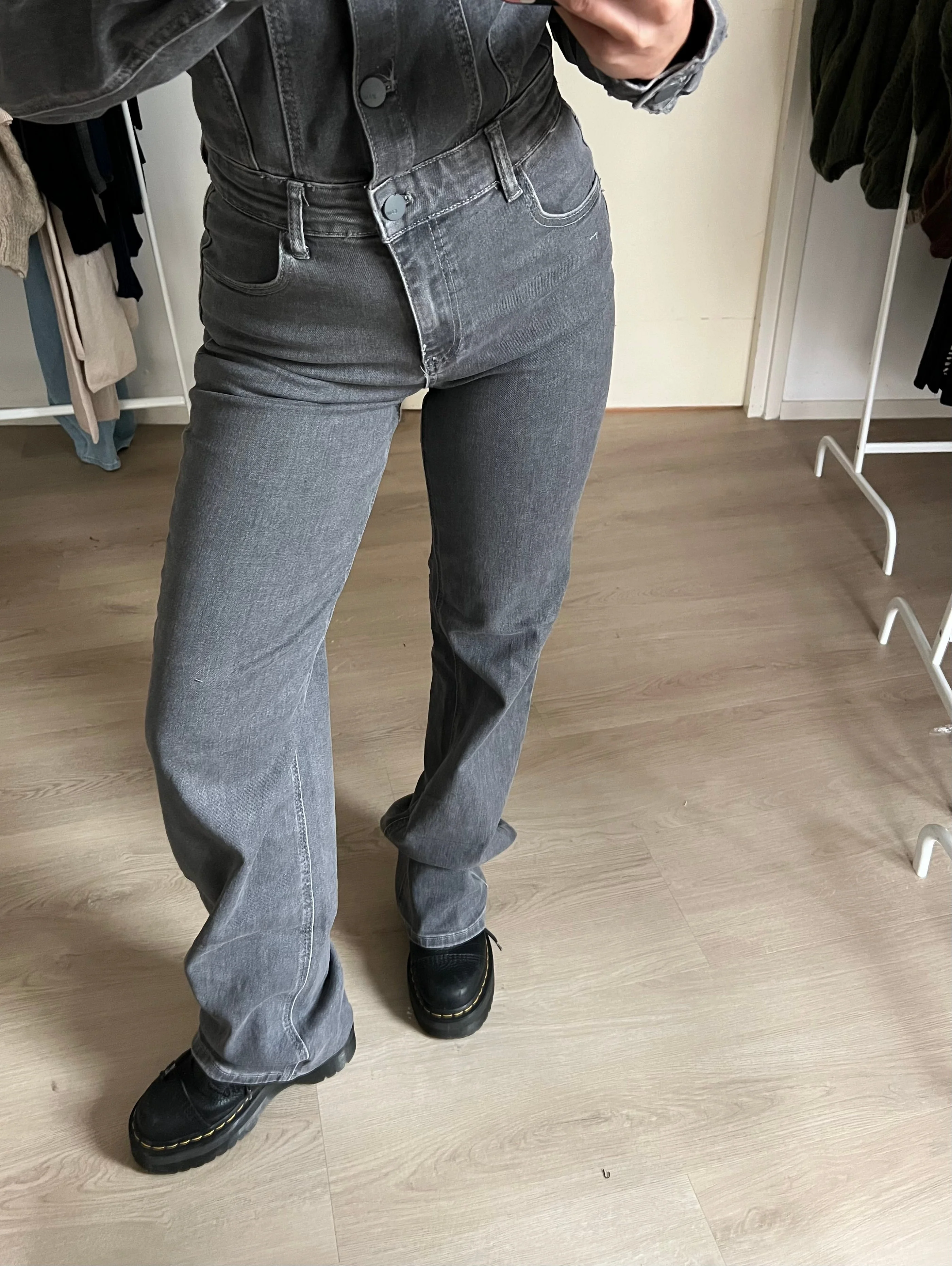 Denim Jumpsuit Stretch Grey - Image 3
