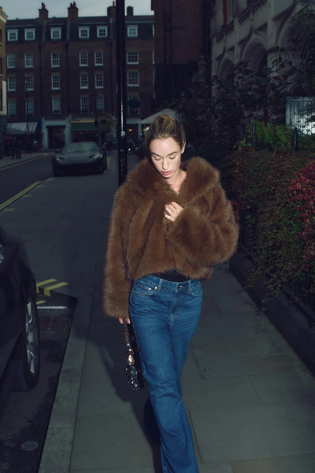 Faux Fur Cropped Jacket - Image 4