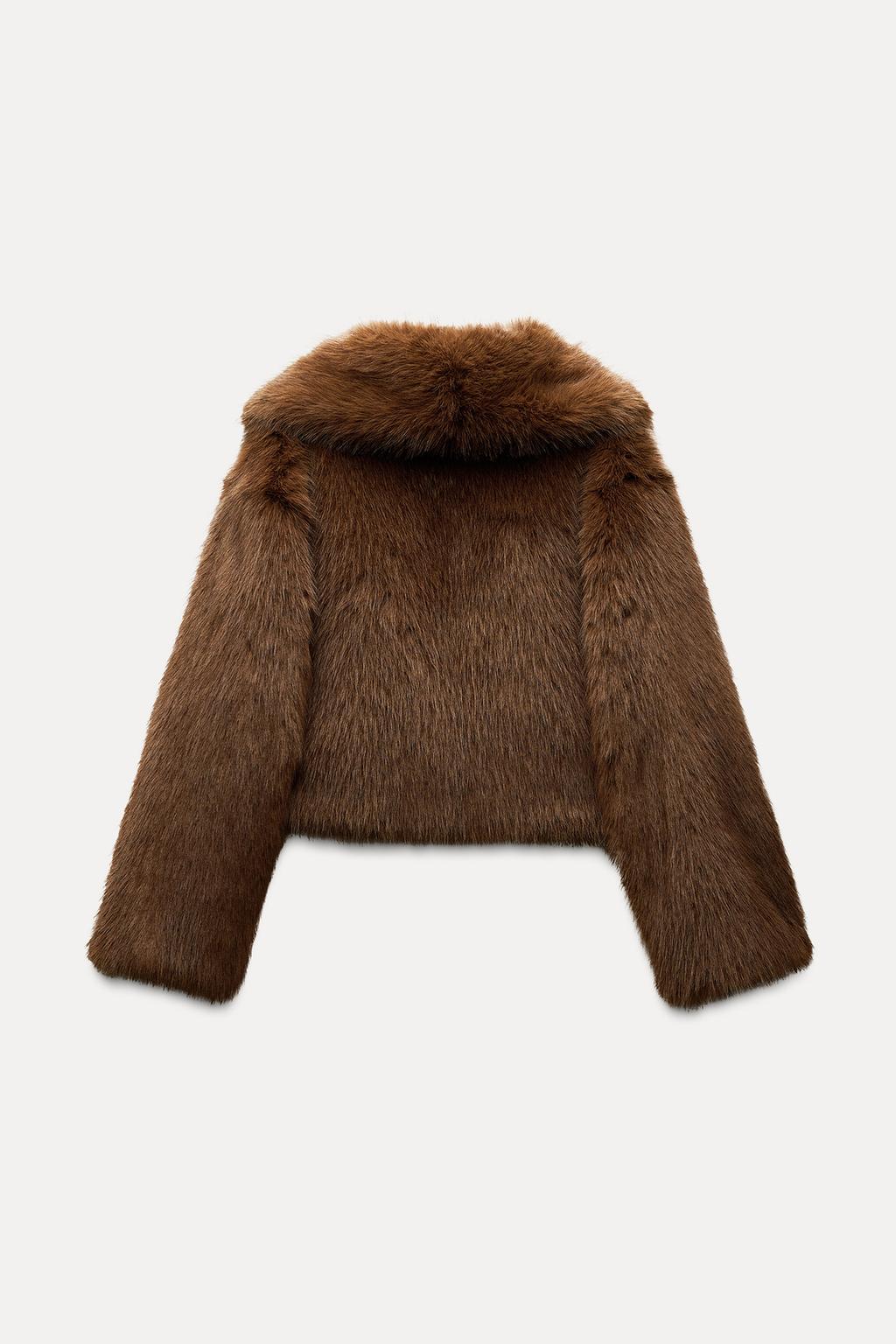 Faux Fur Cropped Jacket - Image 7