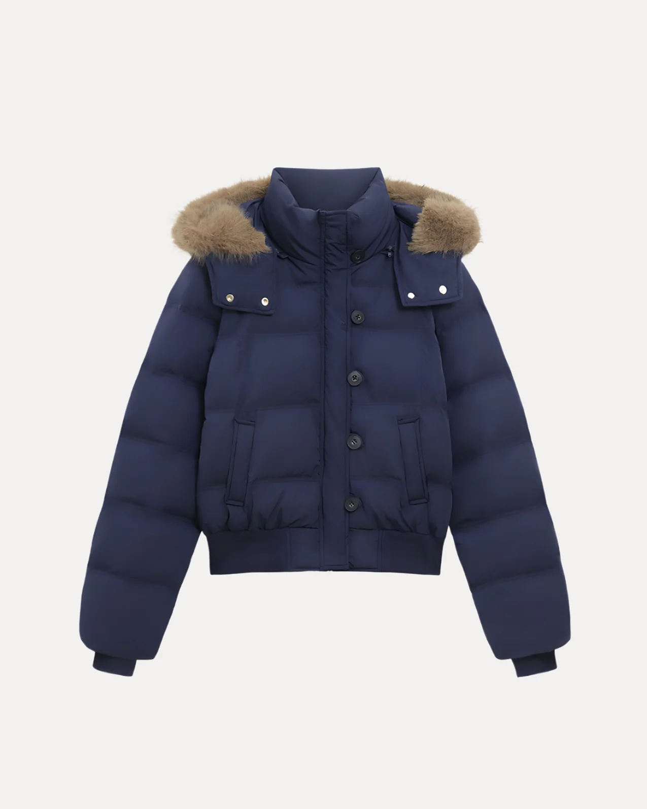Fur Collar Short Parka - Image 4