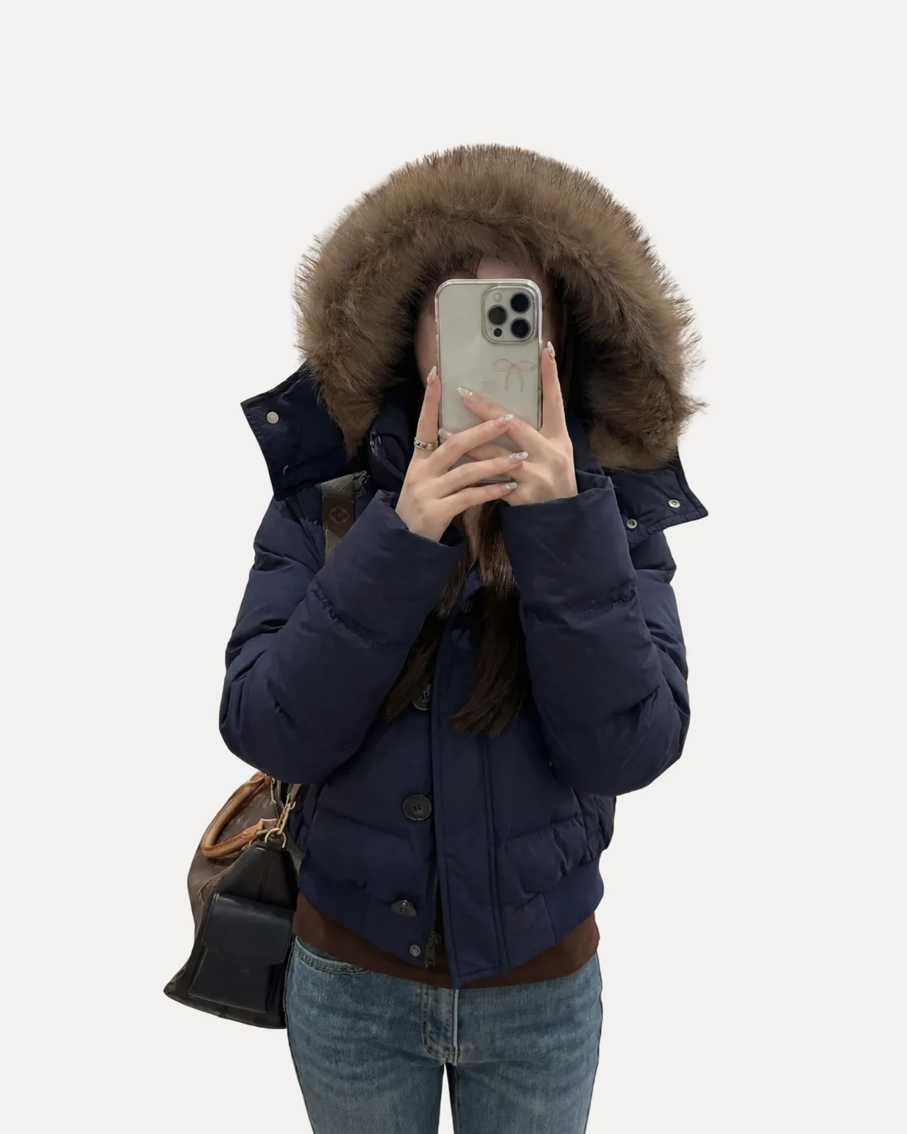 Fur Collar Short Parka - Image 5