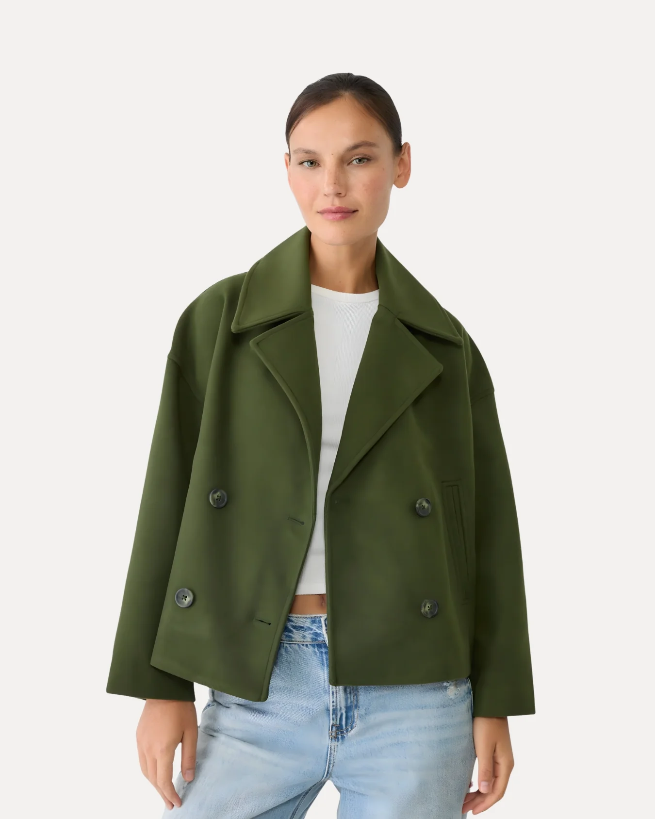 Heritage Cropped Wool Coat - Image 10