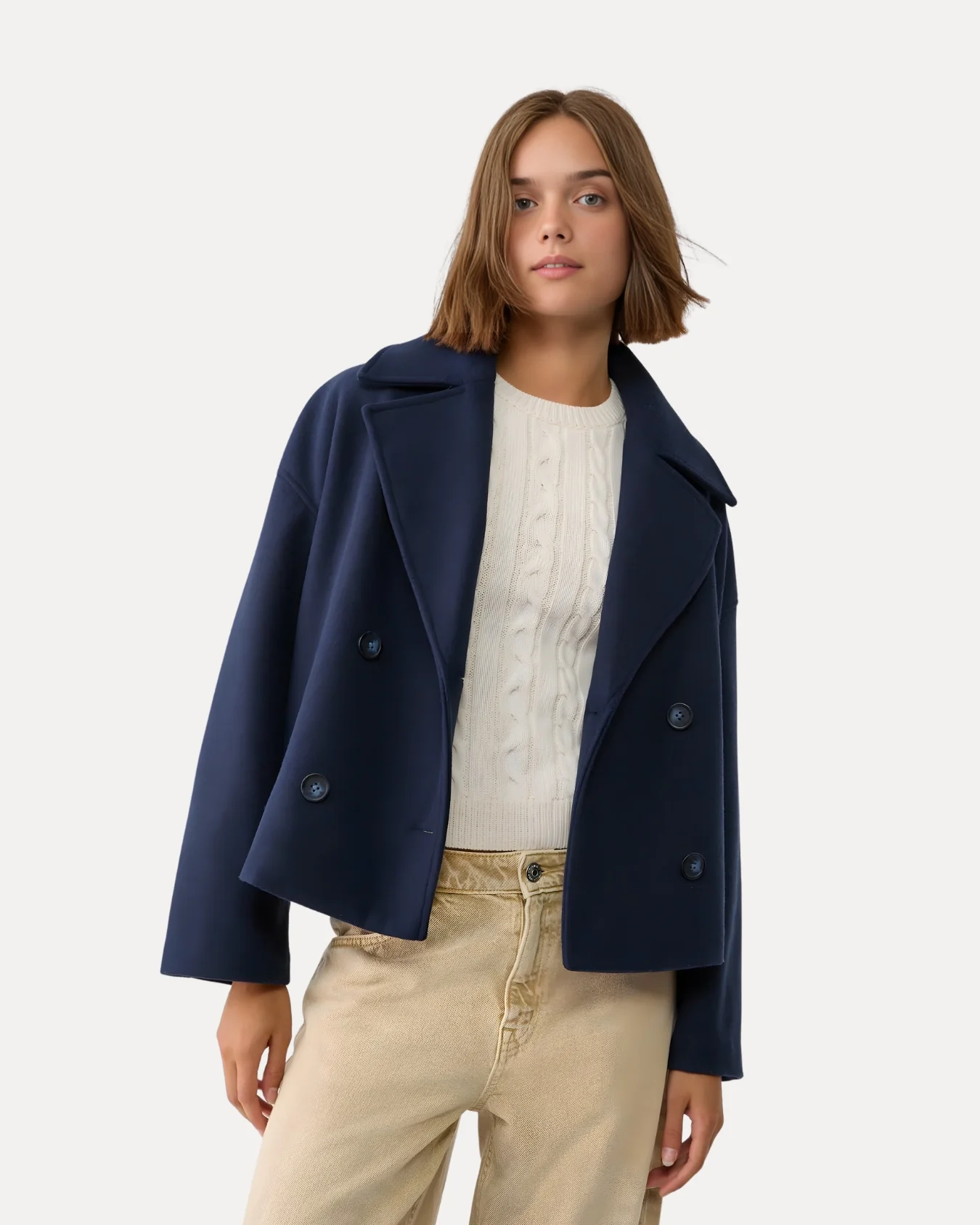 Heritage Cropped Wool Coat - Image 13