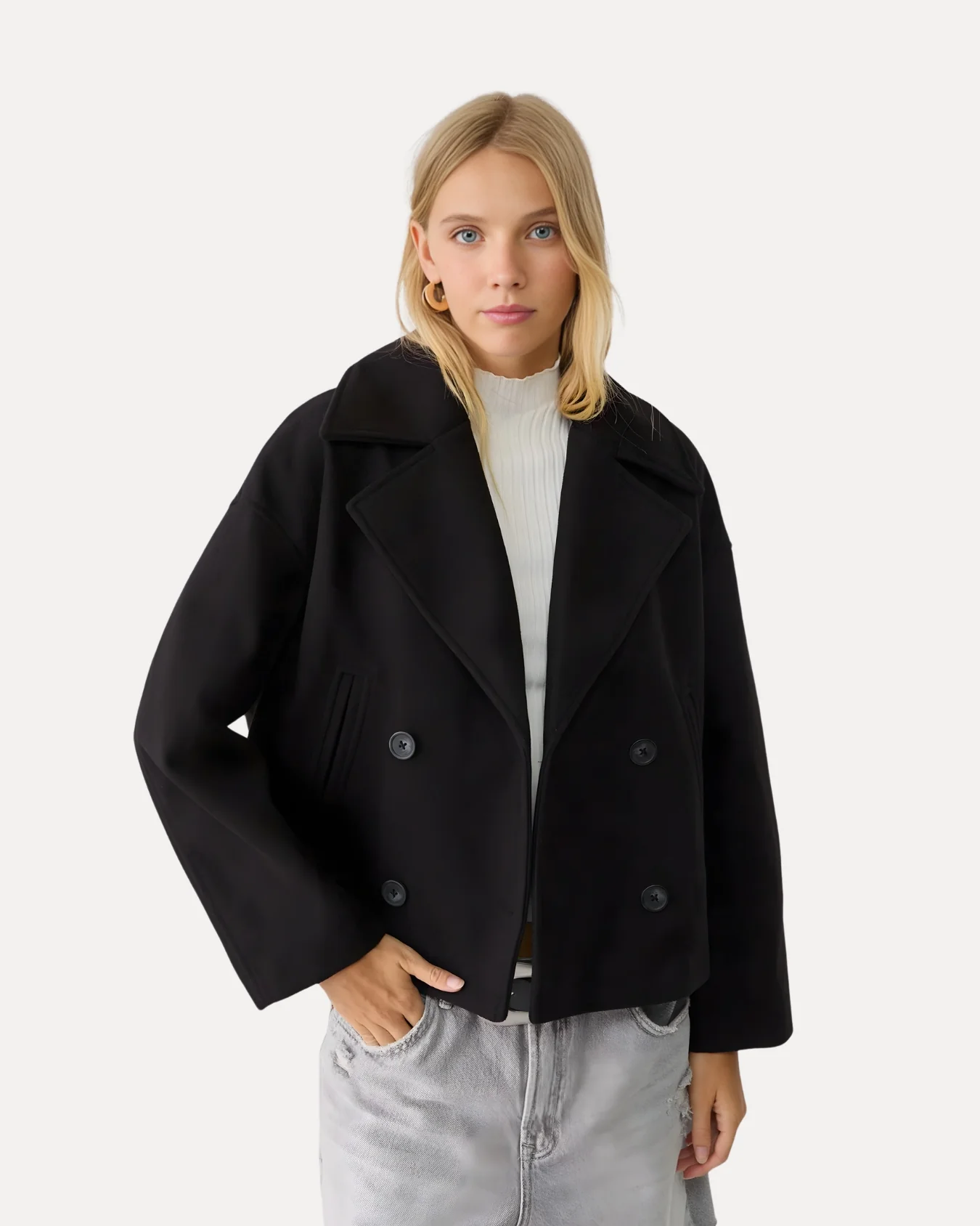 Heritage Cropped Wool Coat - Image 5
