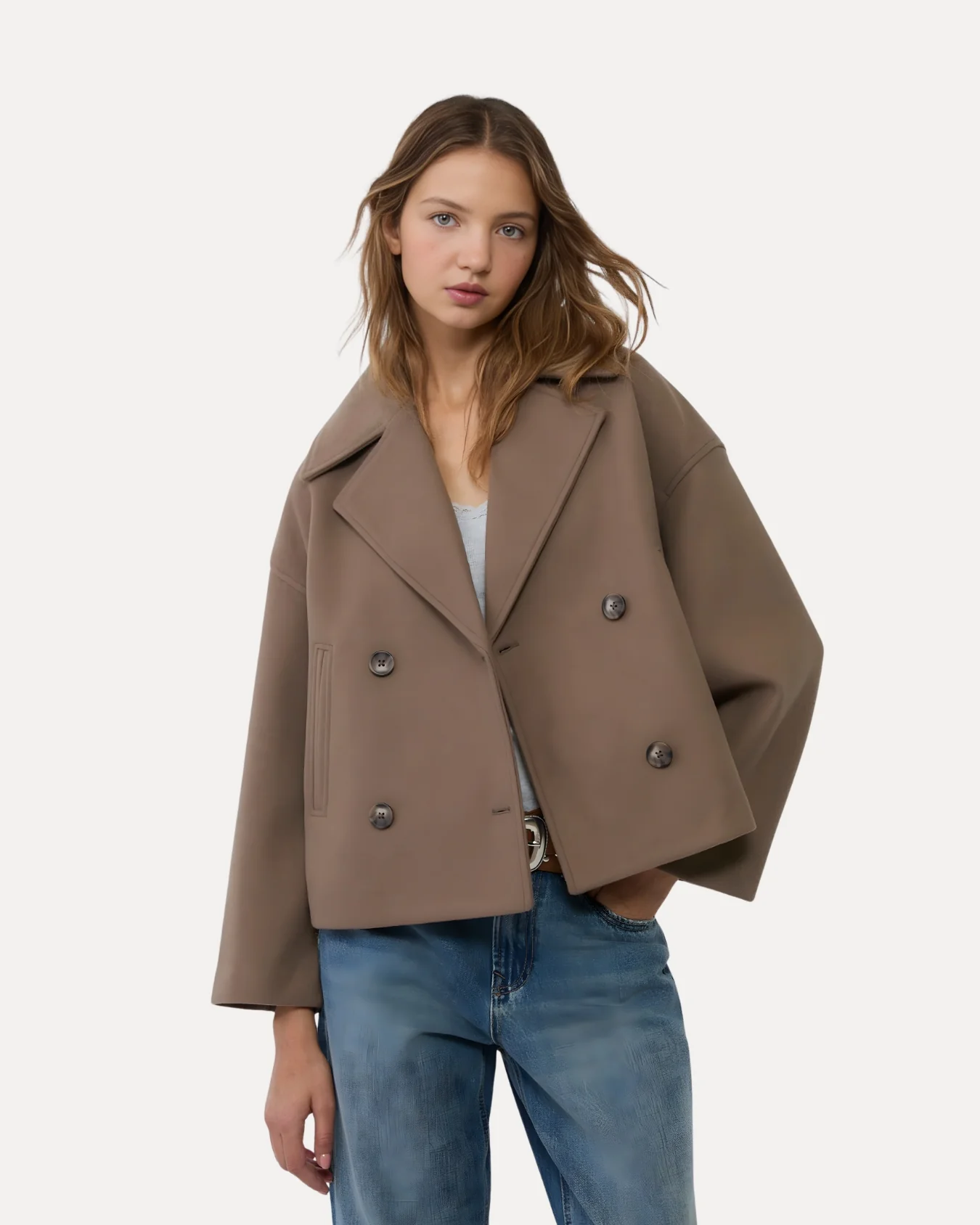 Heritage Cropped Wool Coat - Image 8