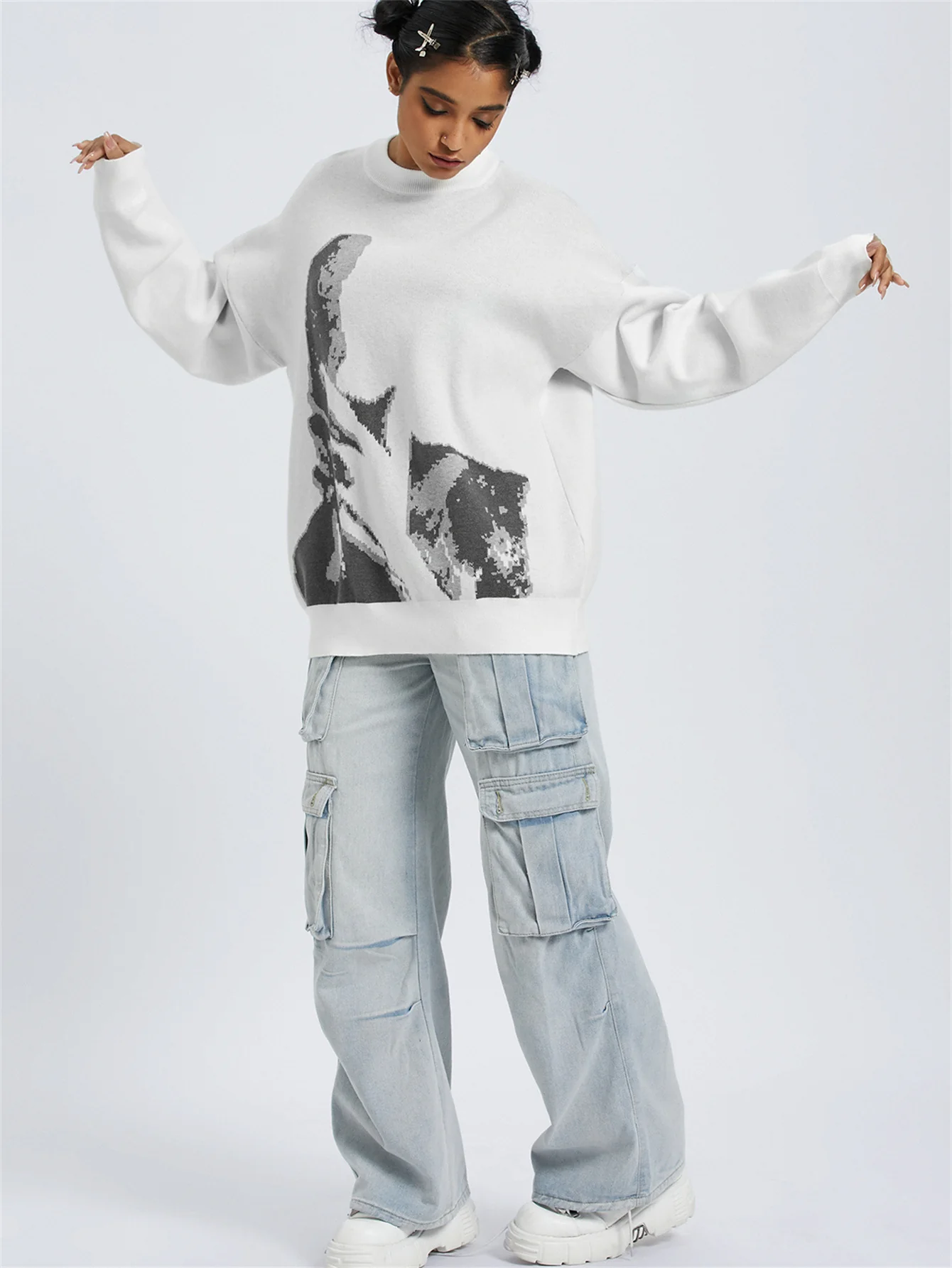 Hidden Face Knit Sweater - Image 3