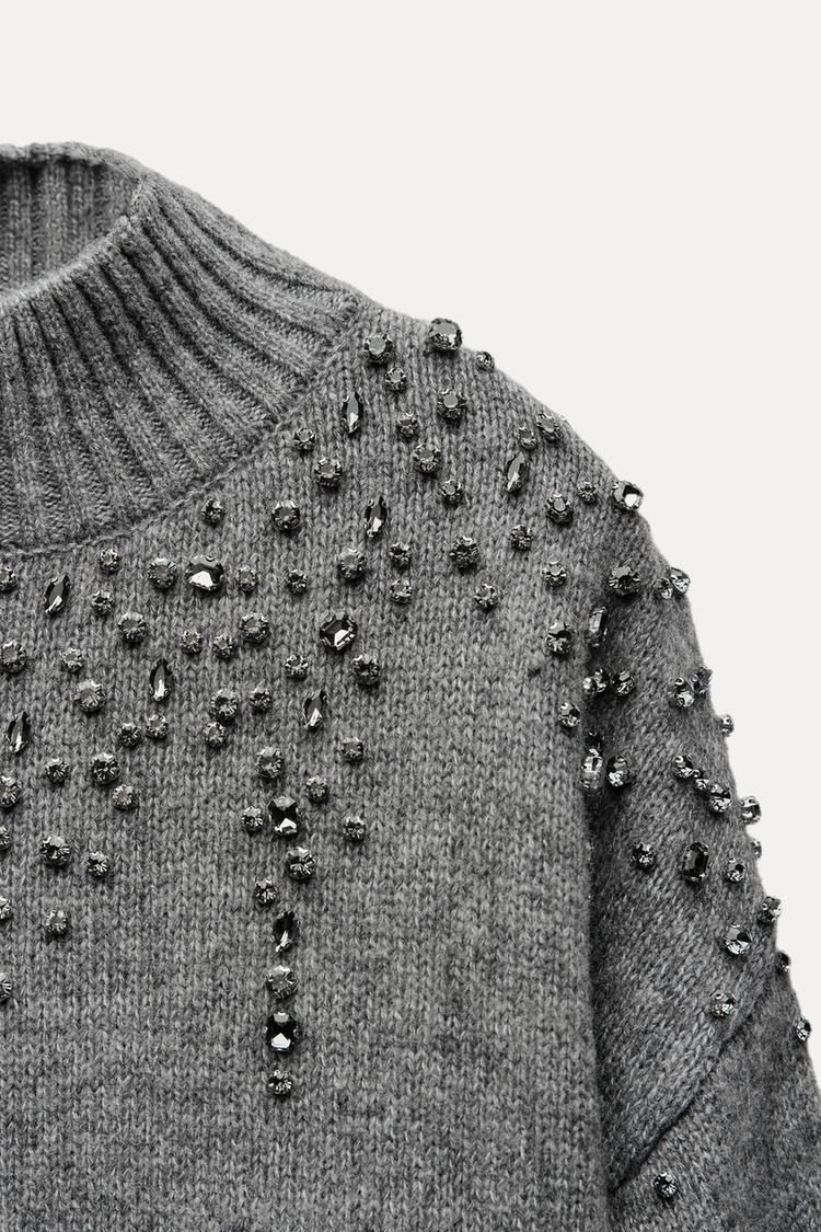 JEWEL BEADED KNIT SWEATER - Image 3