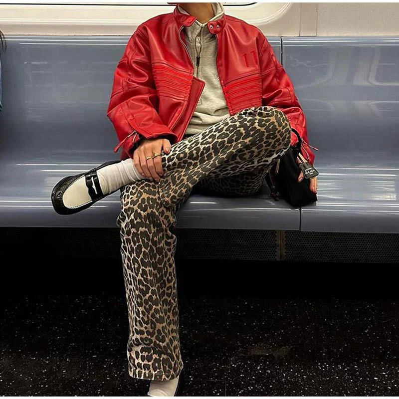 Leopard Print Jeans - Image 4