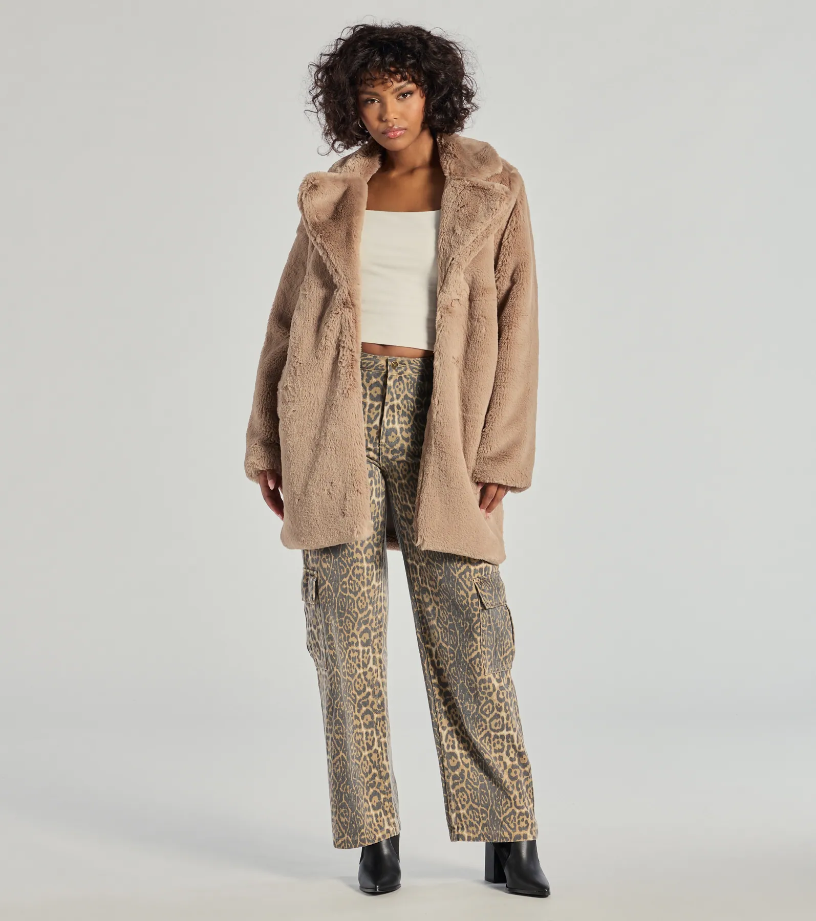 Luxe Layer Faux Fur Trench Coat - Image 3