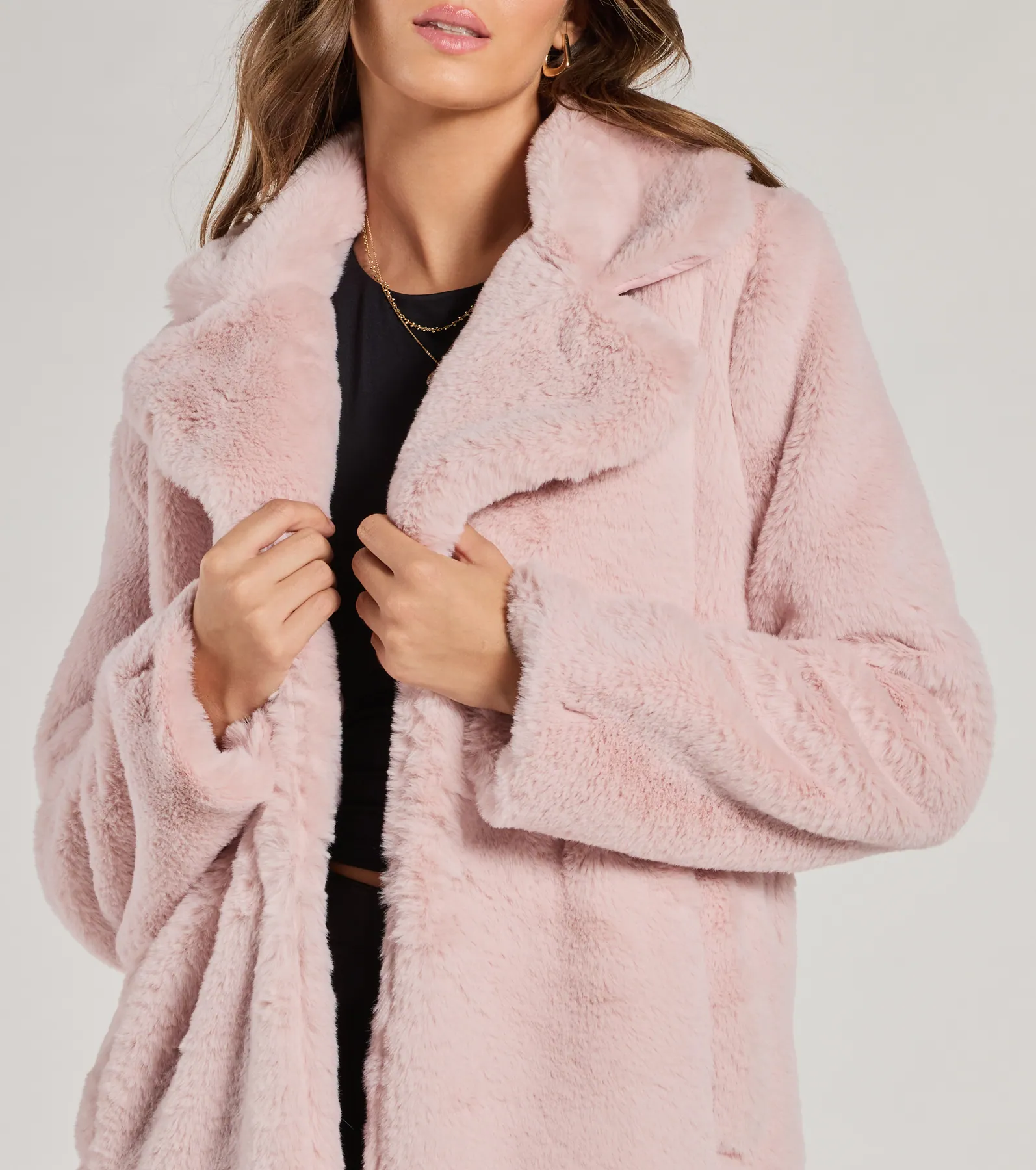 Luxe Layer Faux Fur Trench Coat - Image 8