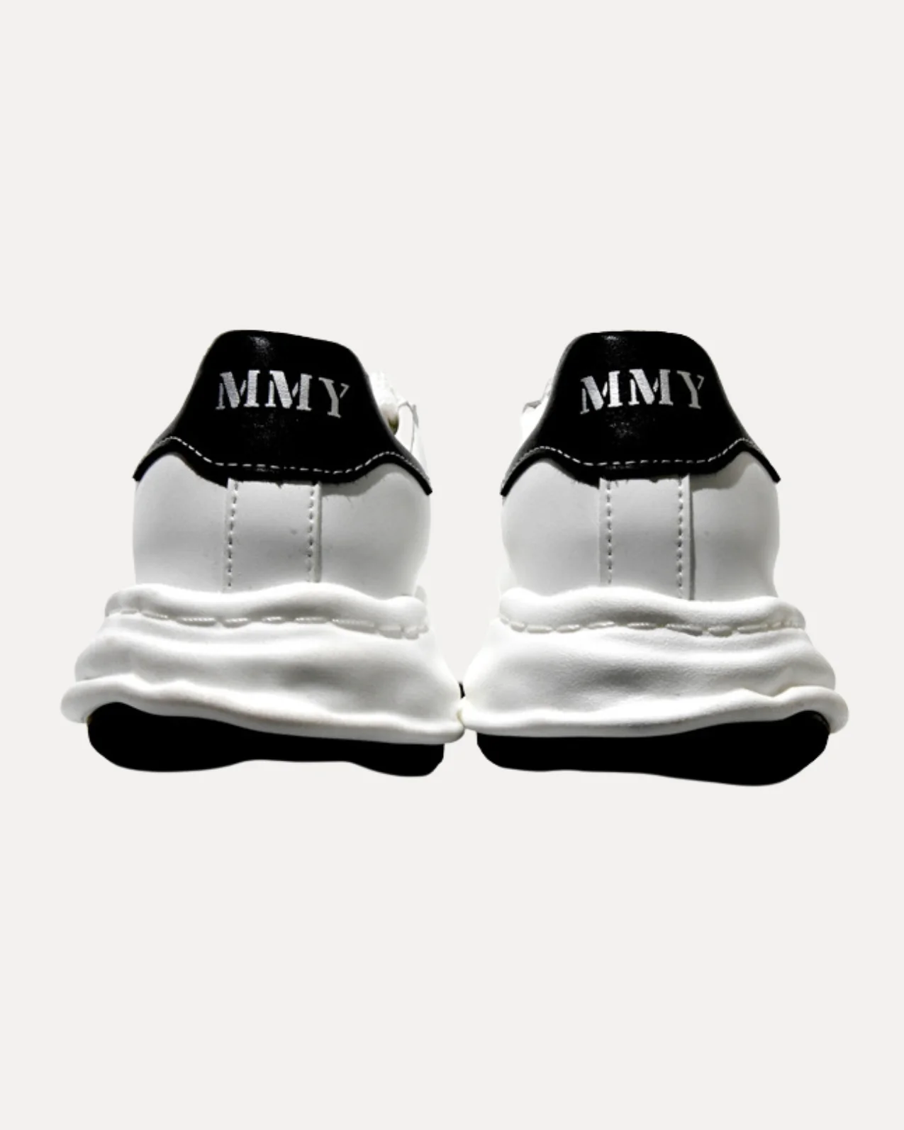 Wave Sole Leather Sneaker – White - Image 3