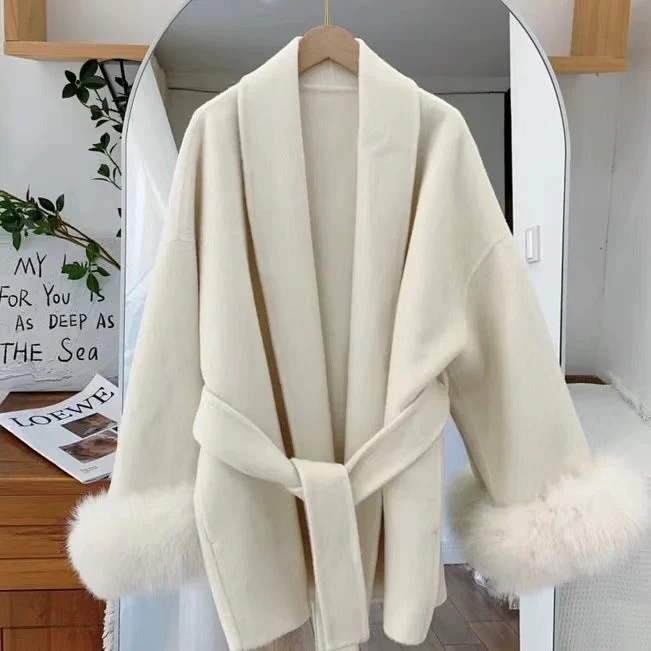 WOOL COAT WITH FUR - Image 4