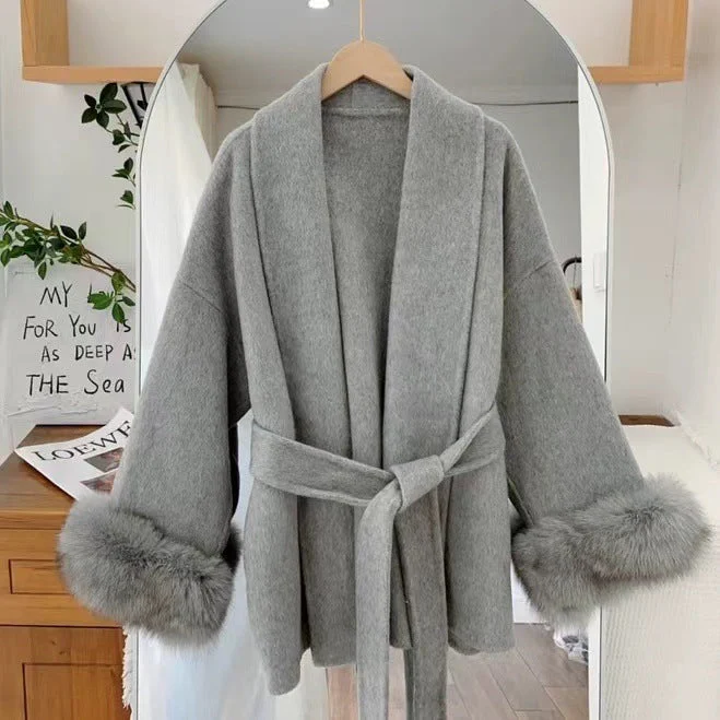 WOOL COAT WITH FUR - Image 8